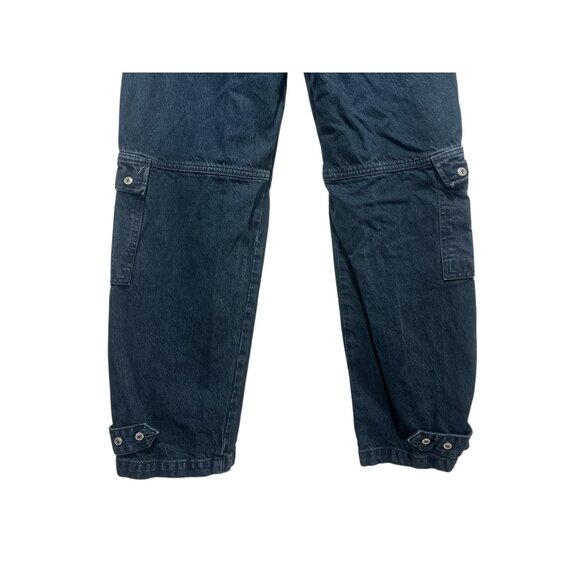 Free People Marx Slouchy Cargo Pants Women 26 Wash Black Wide Leg Grunge Utility - Picture 11 of 16